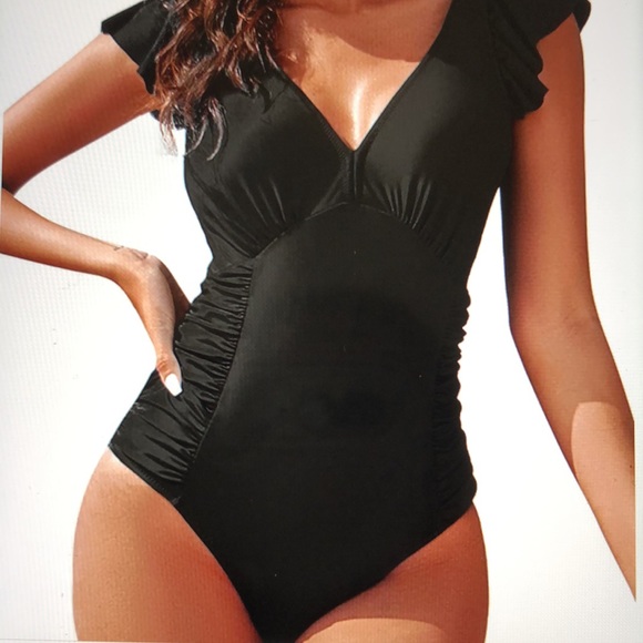 Blooming Jelly Swim New Womens One Piece Black Bathing Suit Size